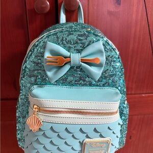 Disney loungefly Sequin Mermaid Mini Backpack with Bow Accent